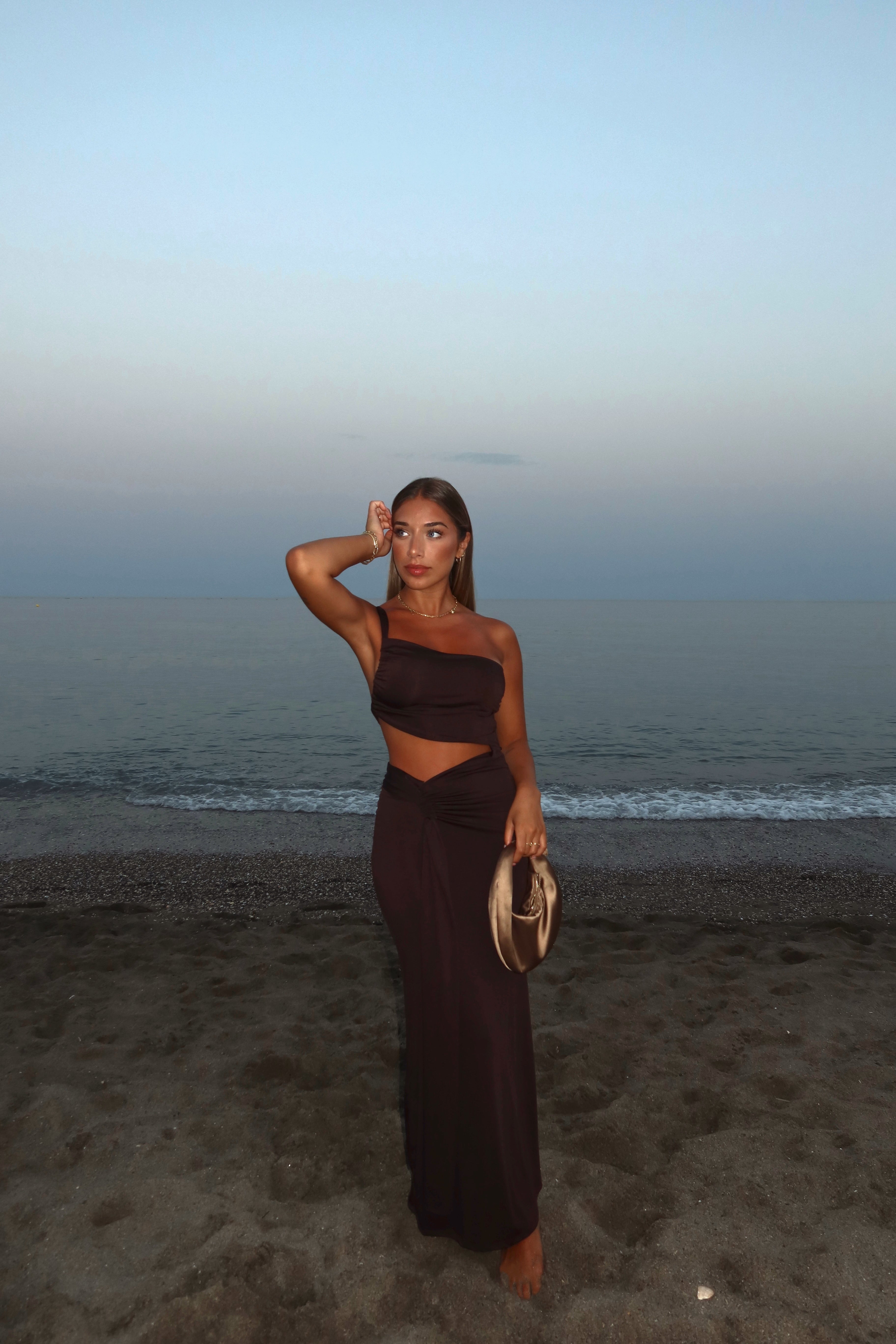 VESTIDO PALMA MARRÓN CHOCOLATE -ENVÍO 21 AGOSTO