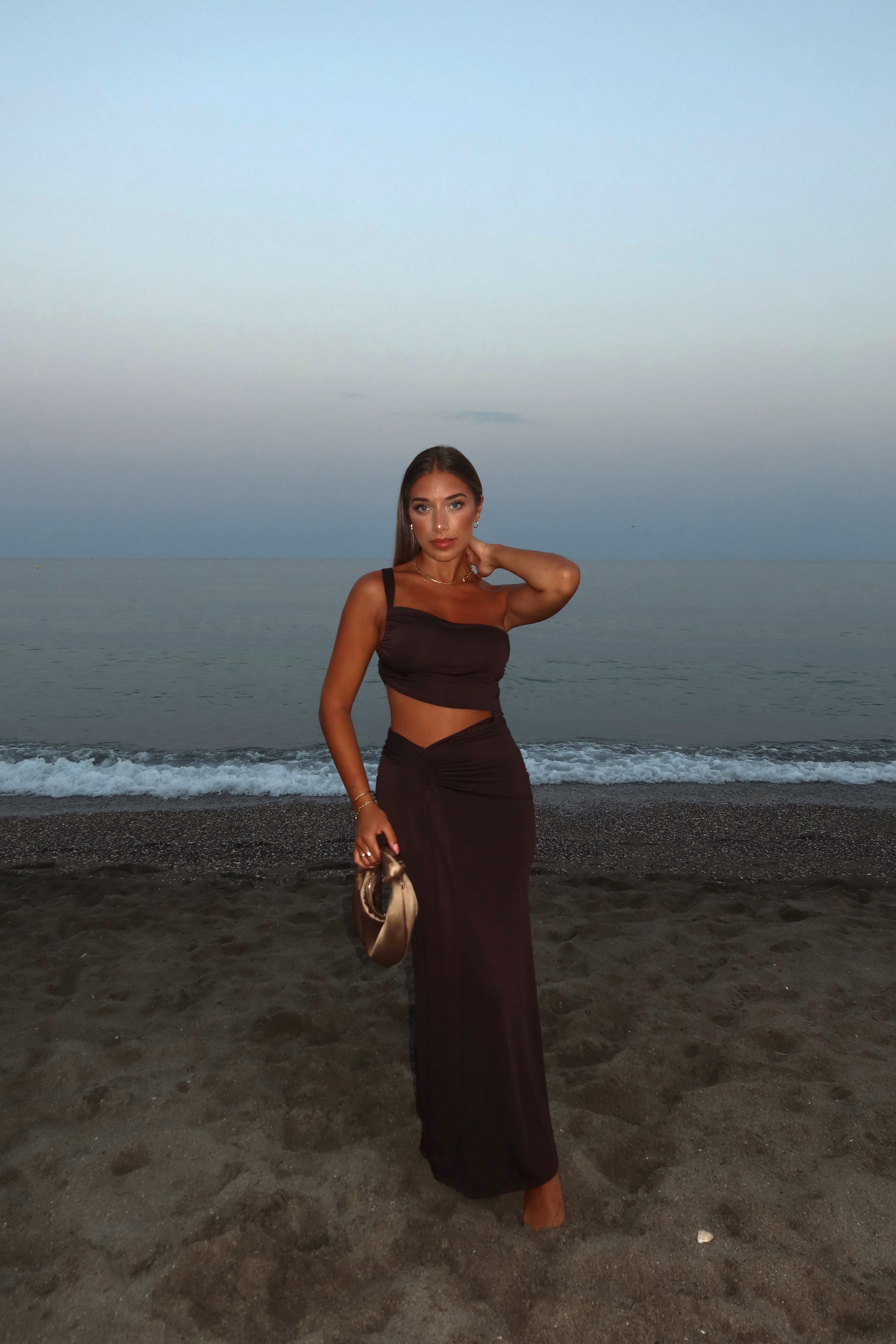 VESTIDO PALMA MARRÓN CHOCOLATE -ENVÍO 21 AGOSTO