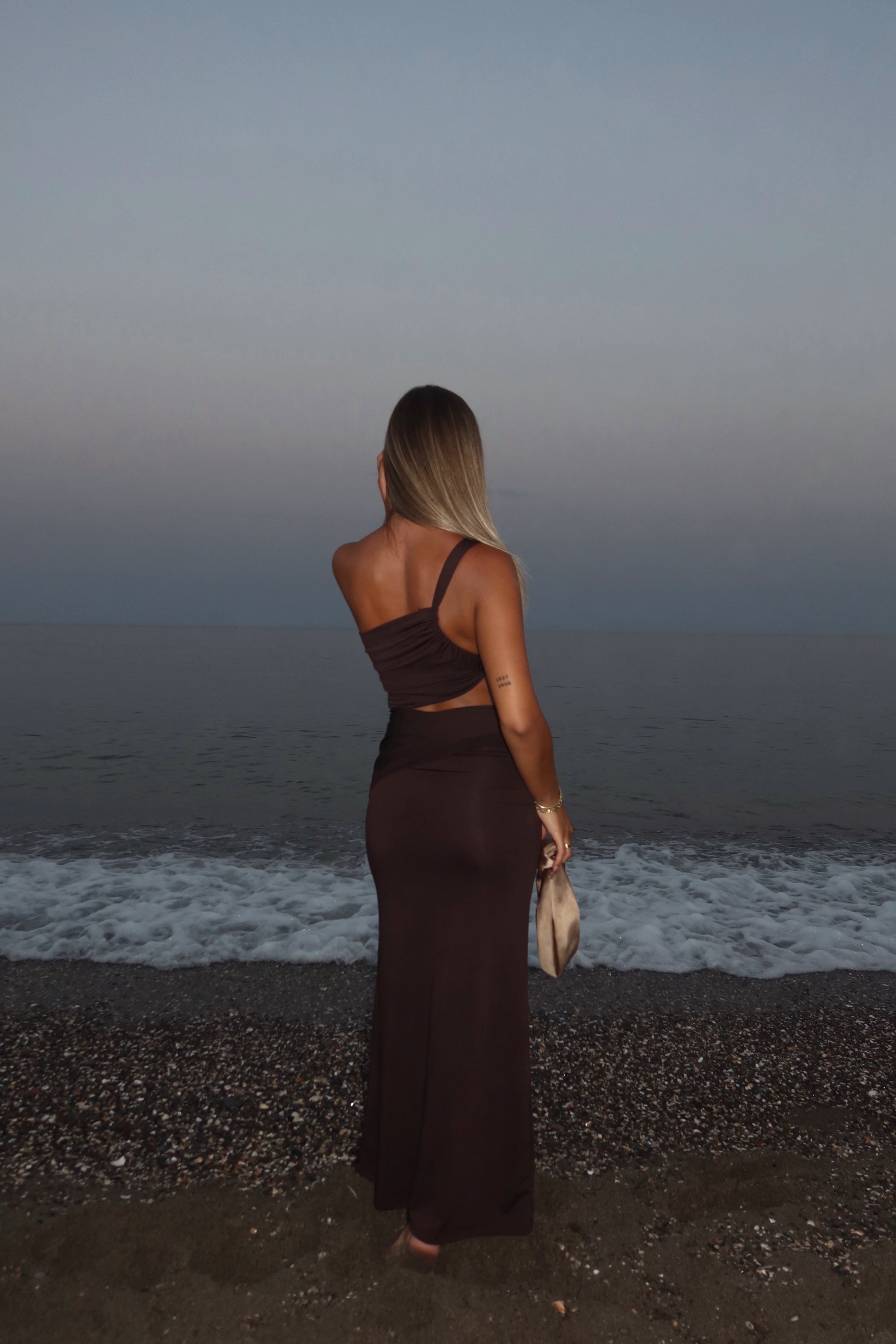 VESTIDO PALMA MARRÓN CHOCOLATE -ENVÍO 21 AGOSTO