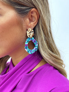 PENDIENTES NACARADO VERDE Y MORADO