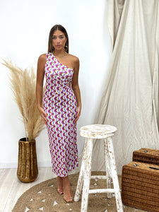 VESTIDO CUT OUT ONDAS MORADO