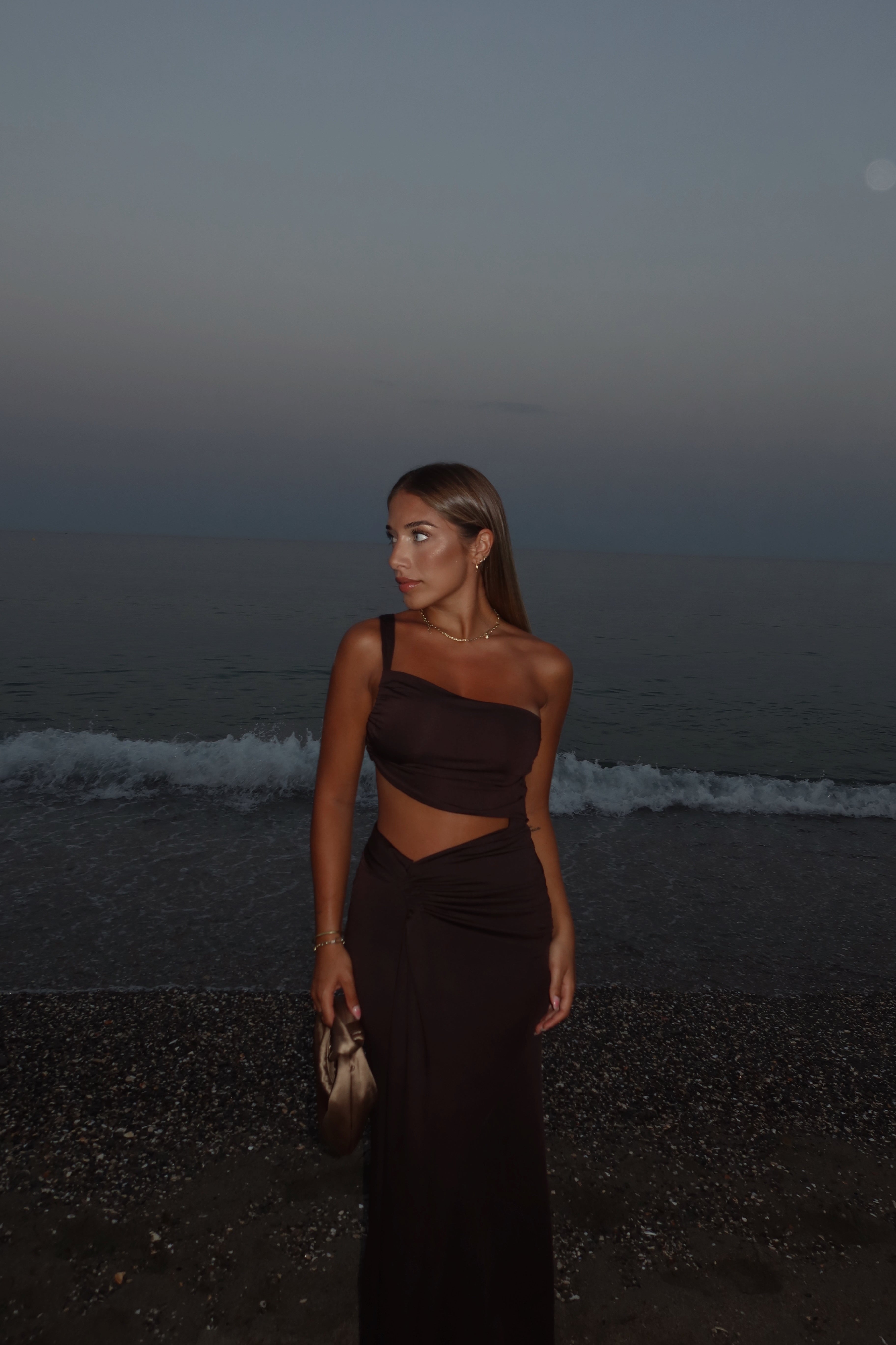 VESTIDO PALMA MARRÓN CHOCOLATE -ENVÍO 21 AGOSTO