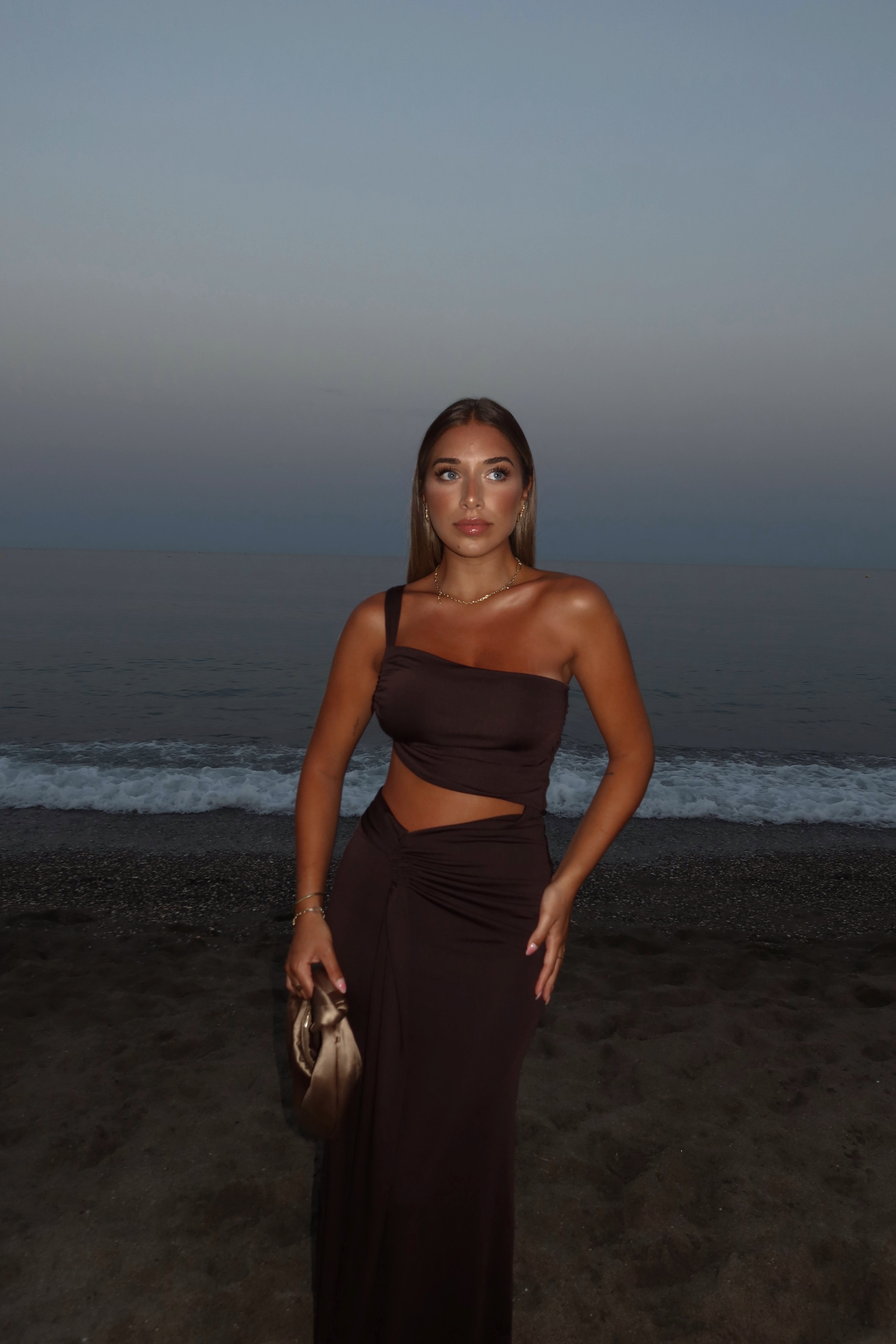 VESTIDO PALMA MARRÓN CHOCOLATE -ENVÍO 21 AGOSTO