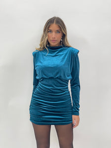 "CERULEAN VELVET WHISPERS DRESS"