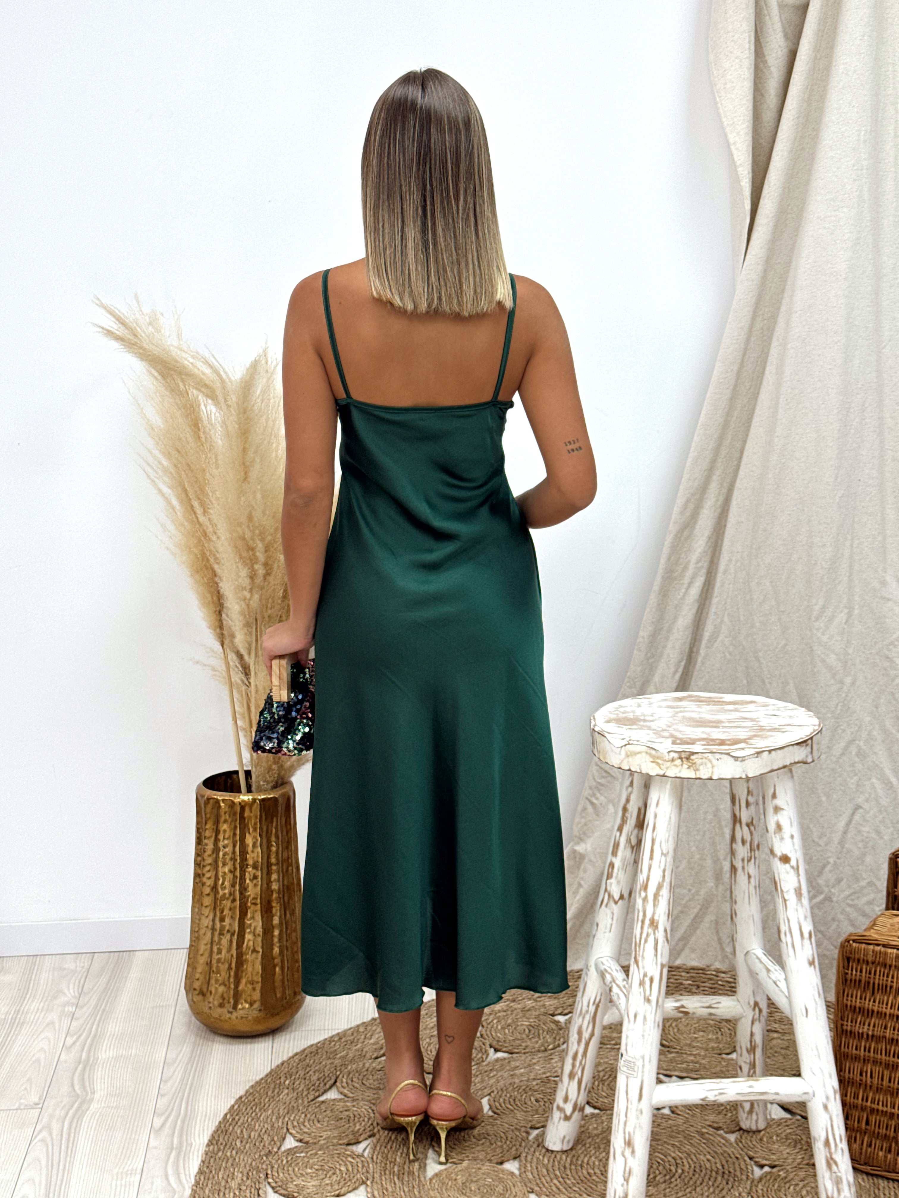 VESTIDO NUDO VERDE BOTELLA