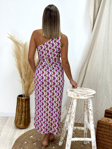 VESTIDO CUT OUT ONDAS MORADO