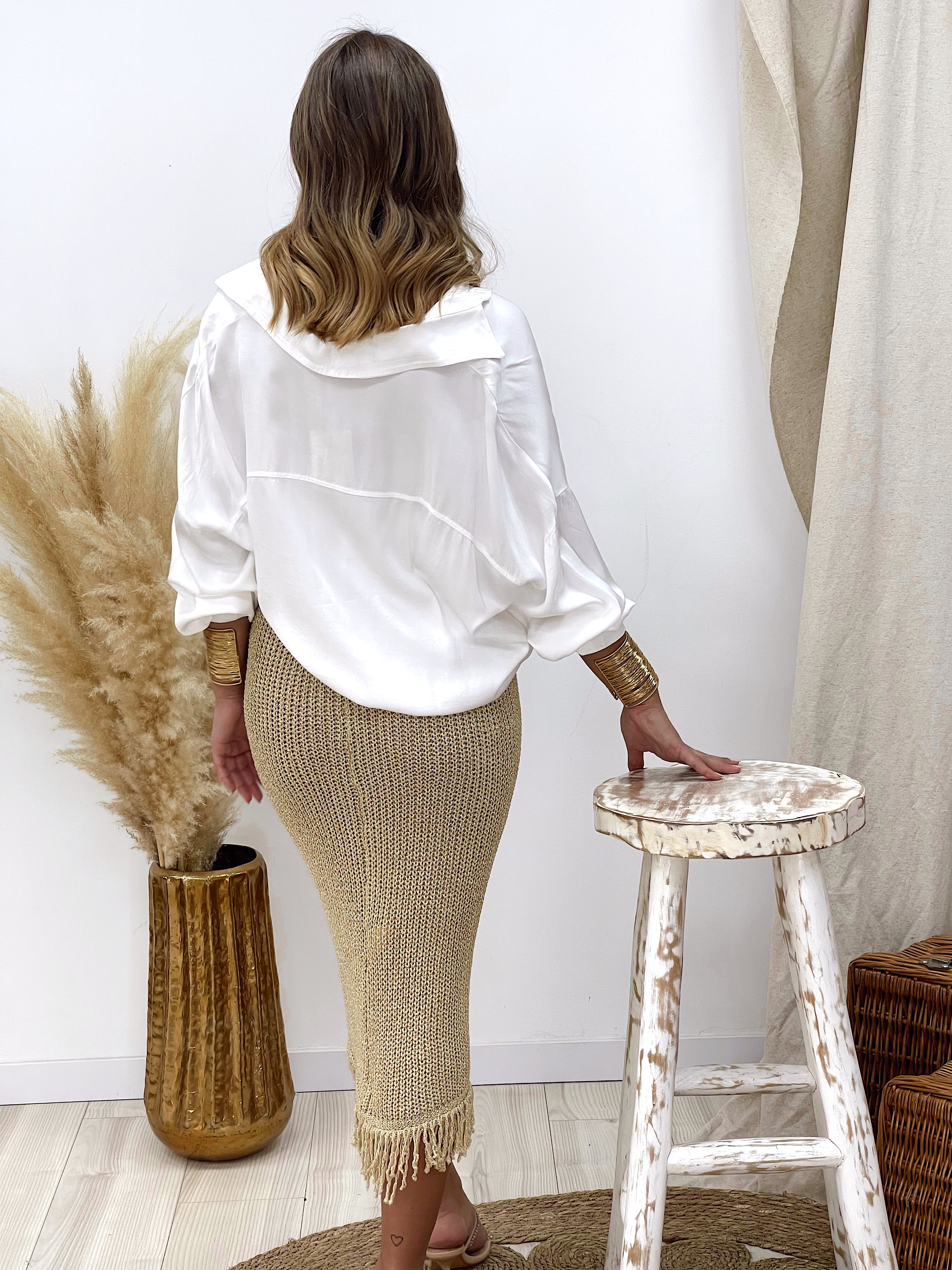FALDA DORADA FLECOS