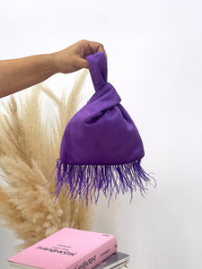BOLSO PLUMAS VIOLETA