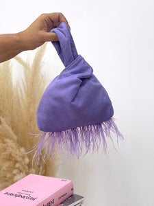 BOLSO PLUMAS LILA
