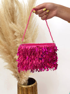 BOLSO LENTEJUELAS FUCSIA
