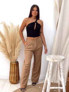 PANTALON PINZAS CAMEL