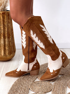 BOTA COWBOY CAMEL Y BEIGE